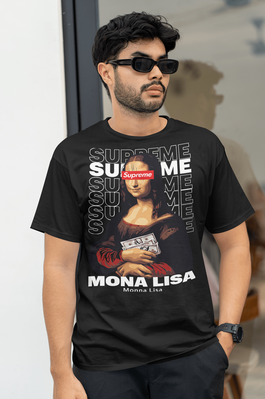 Mona Lisa Supreme Premium Quality Drop Shoulder T-Shirt