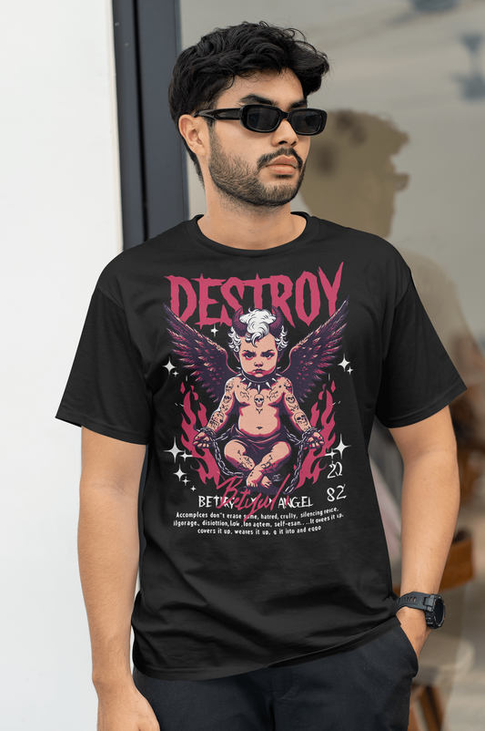 Angels Of Destruction Premium Quality Drop Shoulder T-Shirt