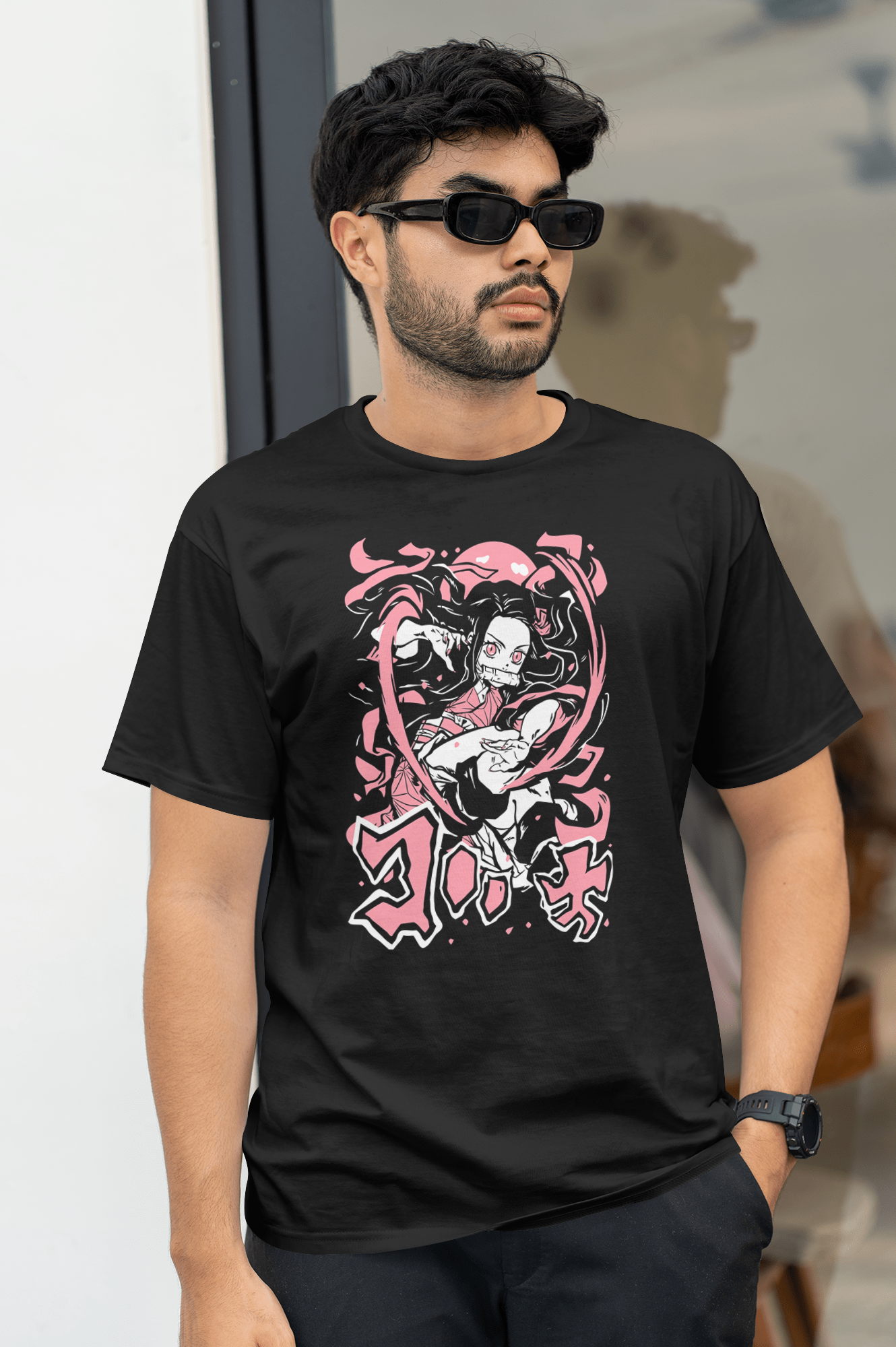 Nezuko Kamado Flame Art Tee  Premium Terry T-shirt
